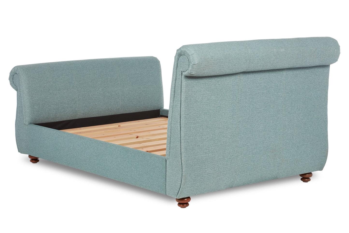 Chaucer Upholstered scroll bed with headboard and footboard