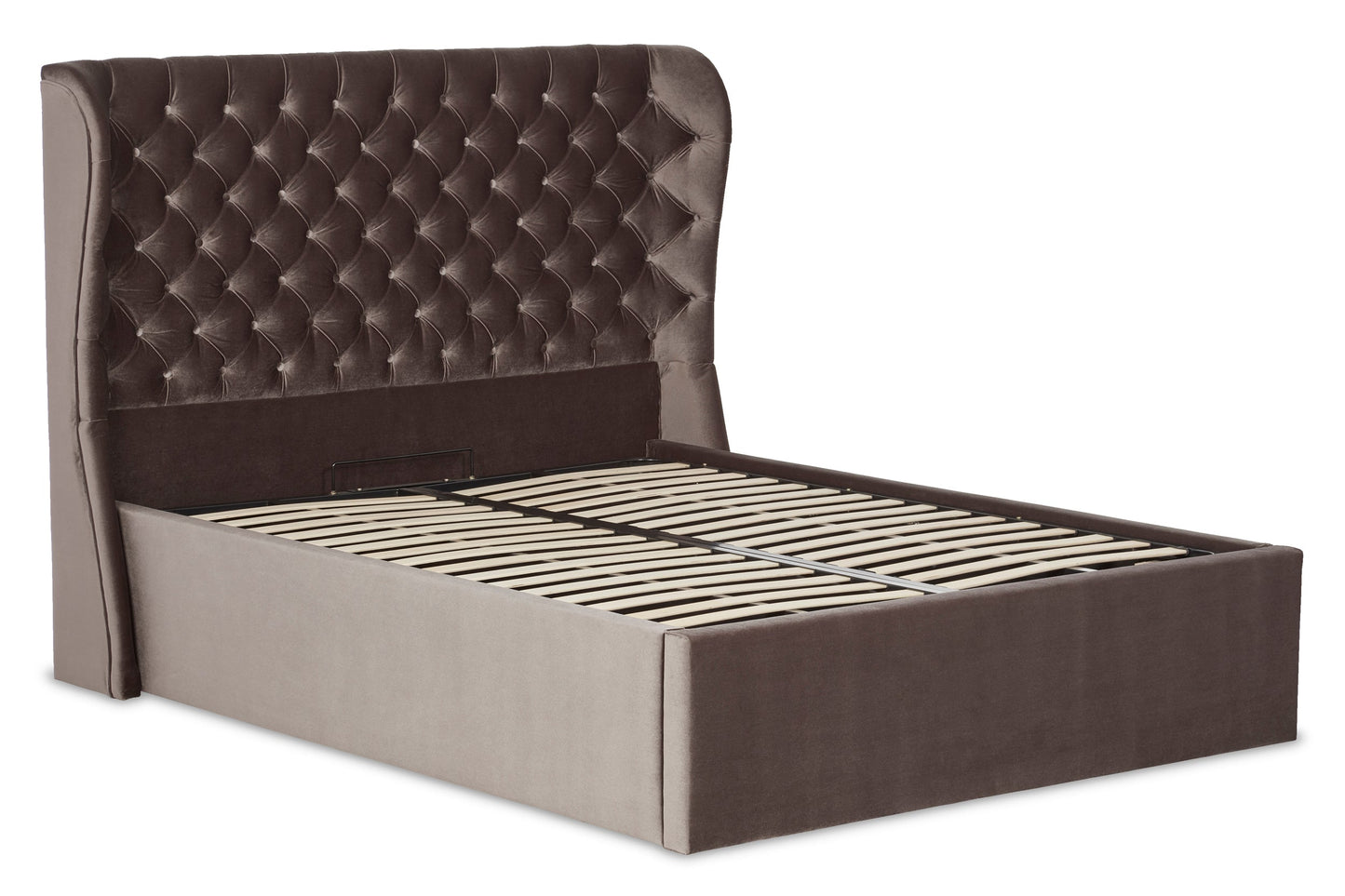 McKellen Upholstered ottoman bed with cocoon headboard