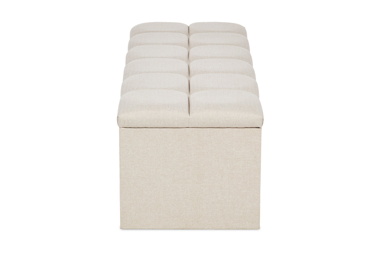Laurie Upholstered ottoman blanket box with geometric fluting