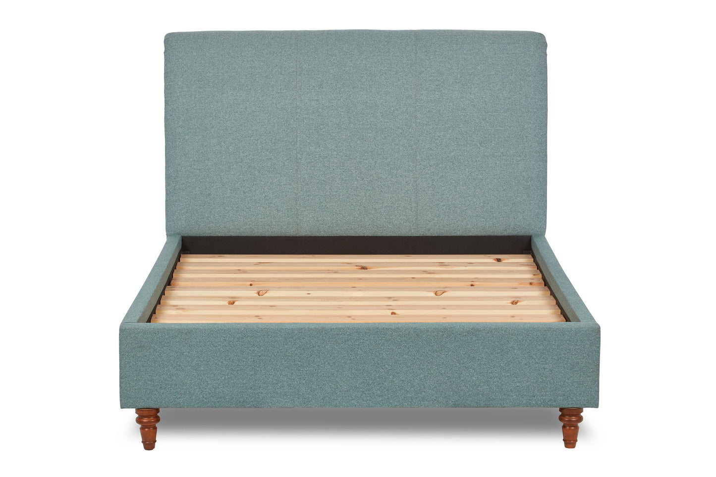 Merlin Upholstered bed with low foot end, tapered legs