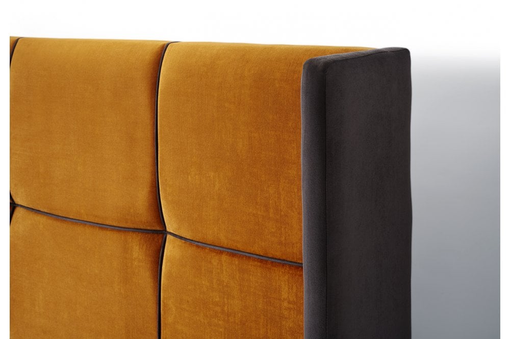 Elton Tall contemporary upholstered floor-standing winged headboard