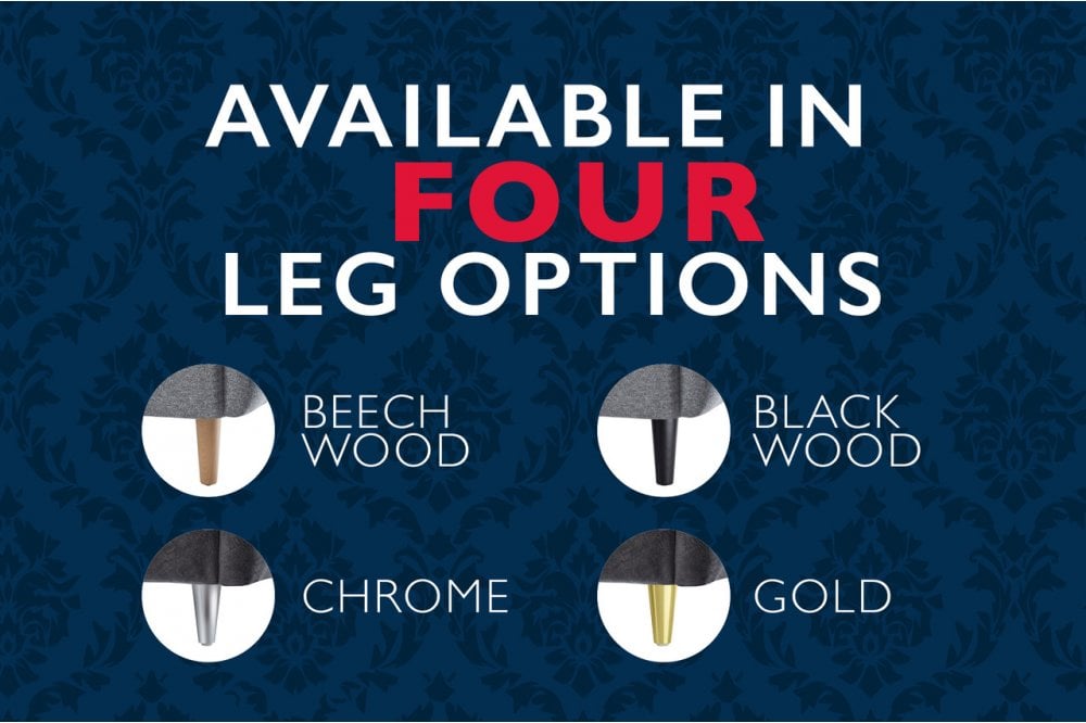 Lumley Modern upholstered bed with winged headboard and legs