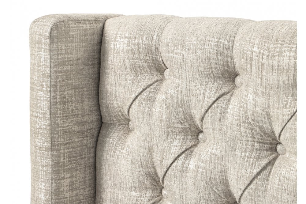 Meera Traditional chesterfield upholstered winged floor-standing headboard