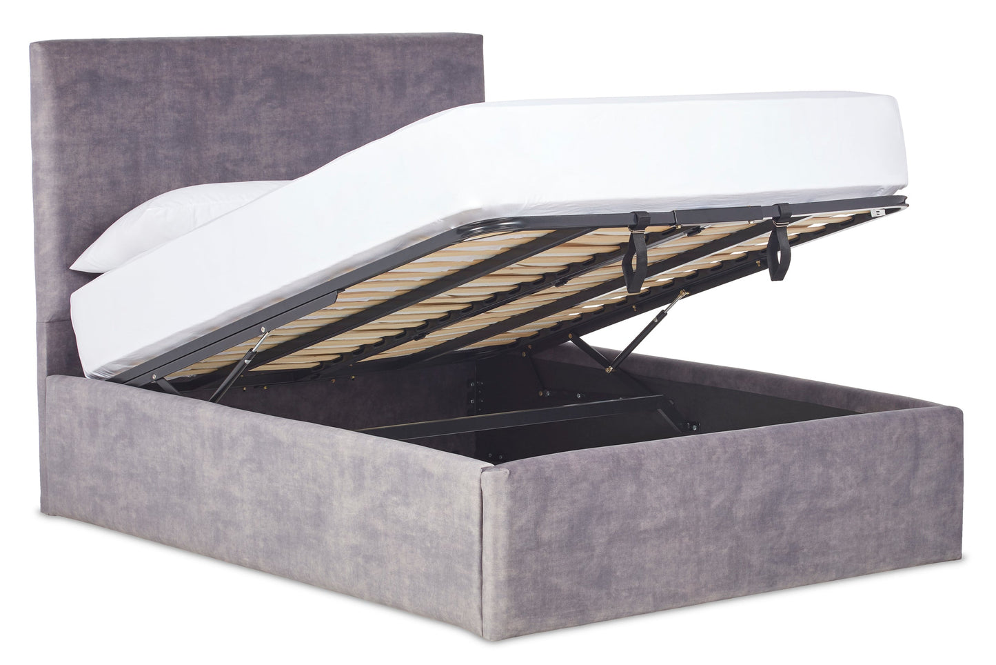 Berry Upholstered ottoman bed with low foot end