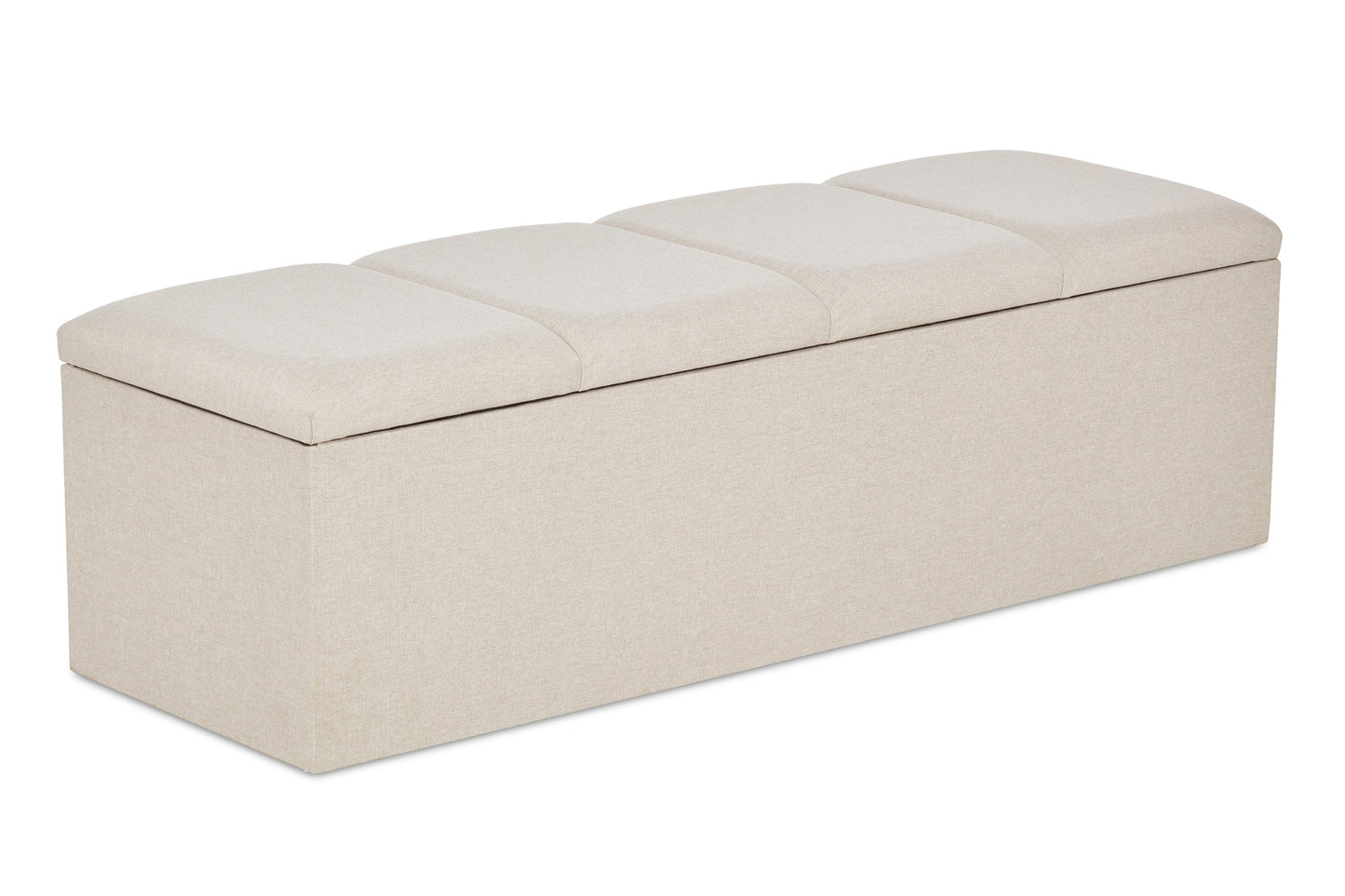 Chaplin Upholstered ottoman blanket box with fluting