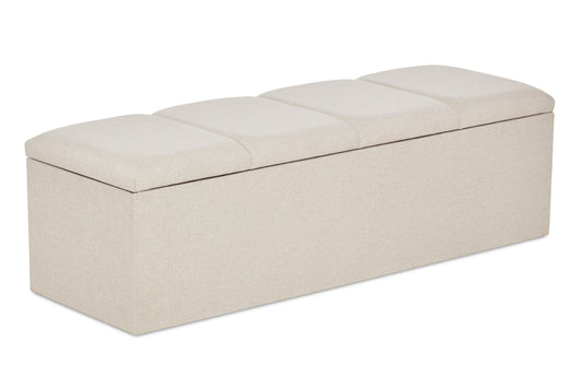 Chaplin Upholstered ottoman blanket box with fluting