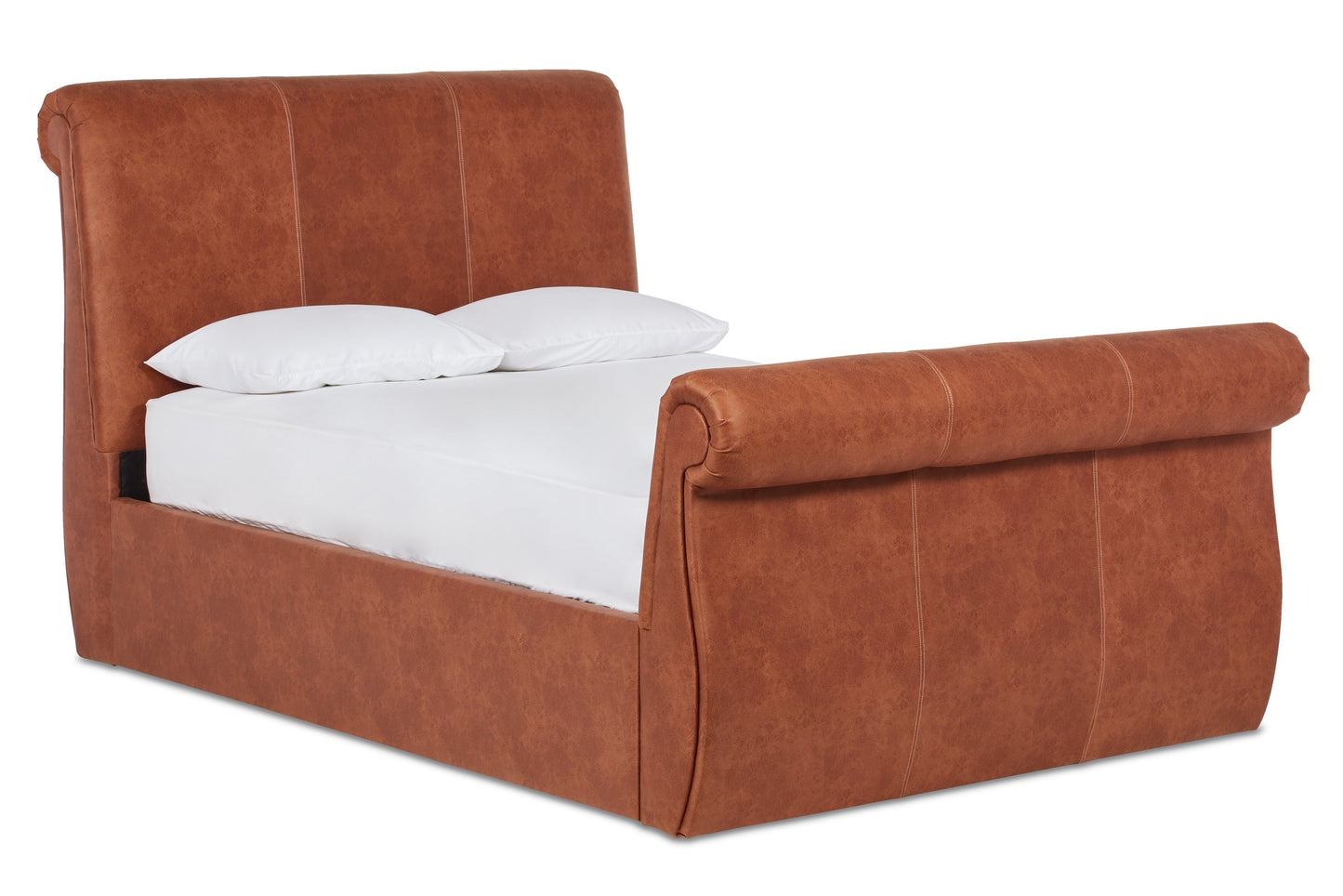 Chaucer Upholstered ottoman bed with headboard and footboard