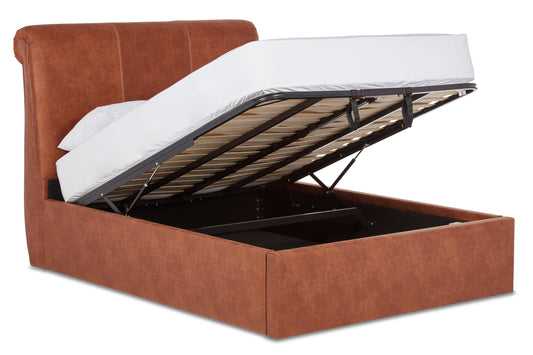 Merlin Upholstered ottoman bed with low foot end