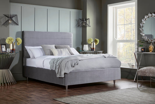 Nightingale Upholstered bed with fluted headboard