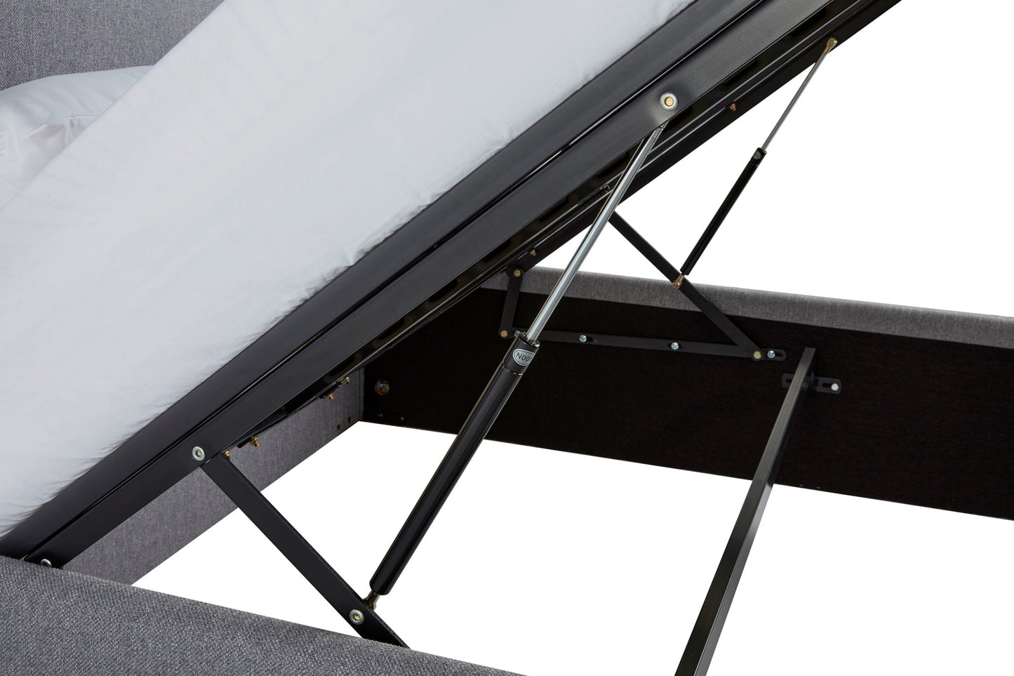 Nightingale Upholstered ottoman bed with fluted headboard