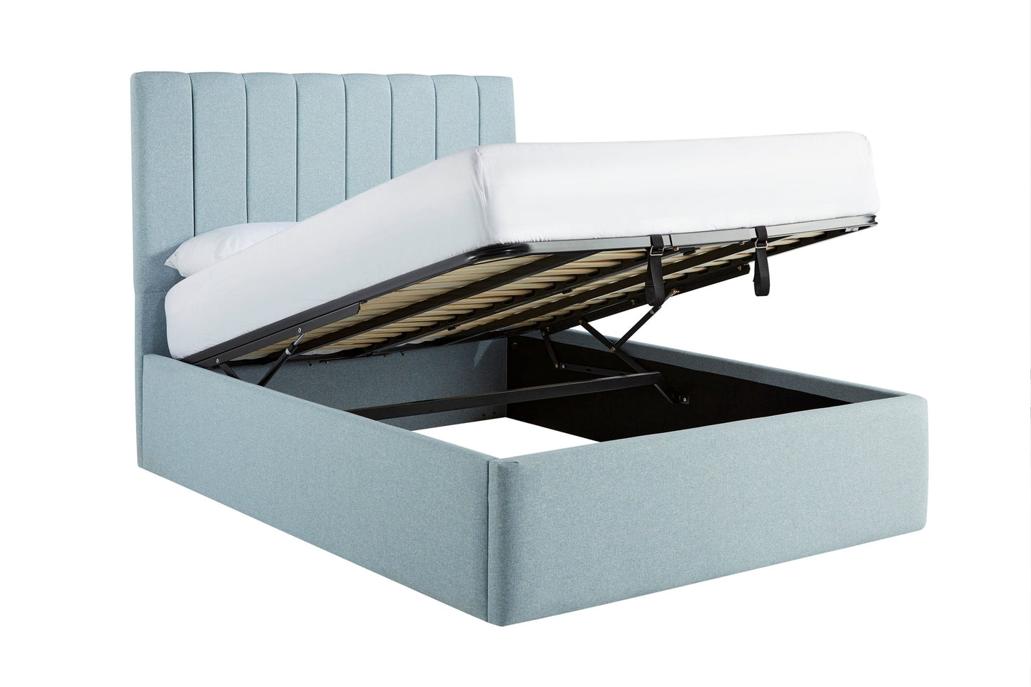 Shelley Upholstered ottoman bed with fluted headboard