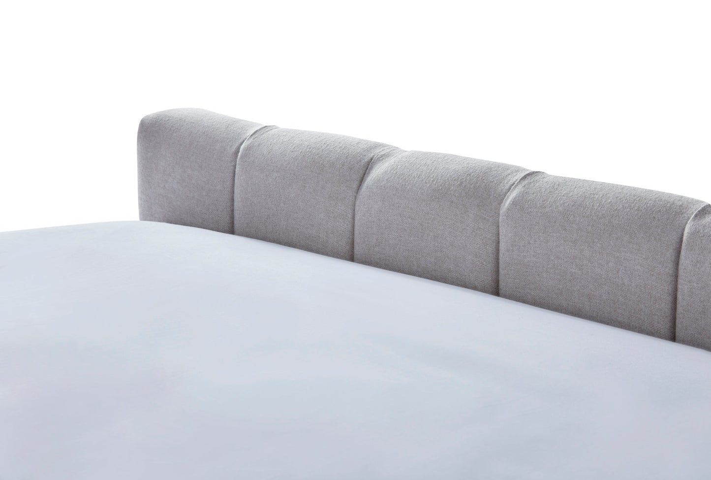 Shelley Upholstered bed with fluted headboard and high footboard