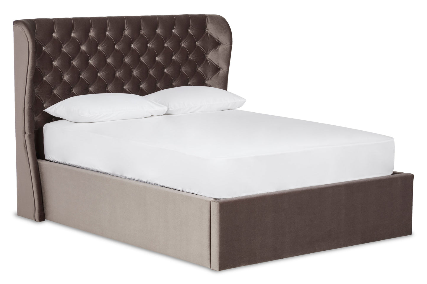 McKellen Upholstered ottoman bed with cocoon headboard