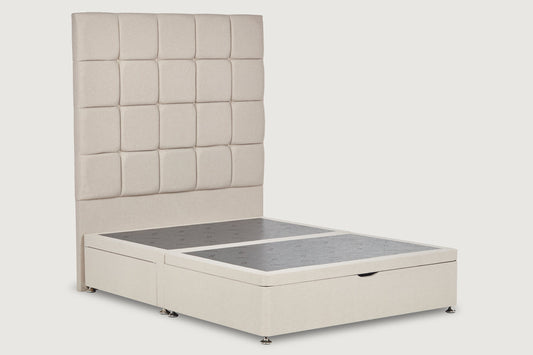 Eleanor Storage ottoman bed base – half-end lift with 2 large drawers