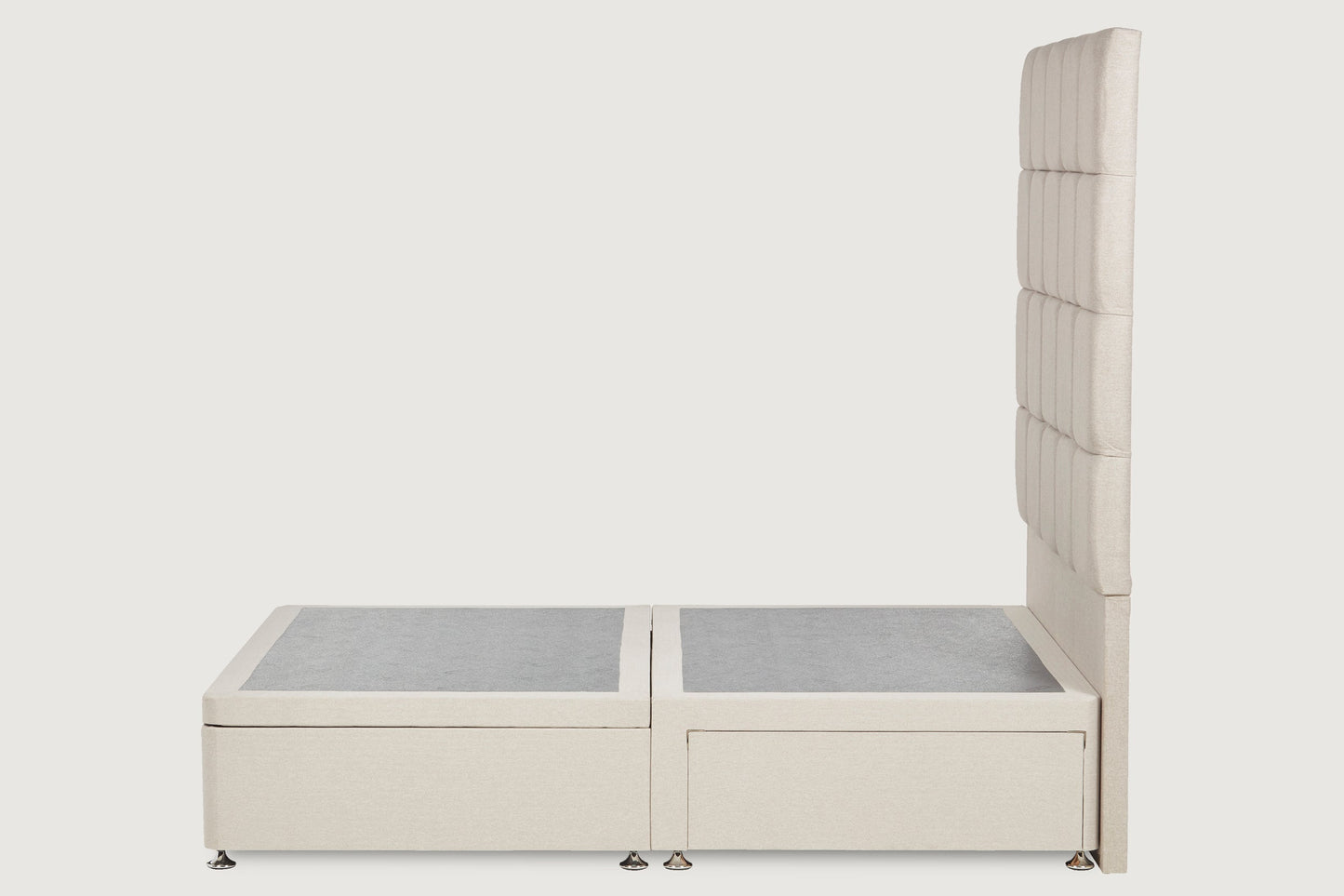 Eleanor Storage ottoman bed base – half-end lift with 2 large drawers