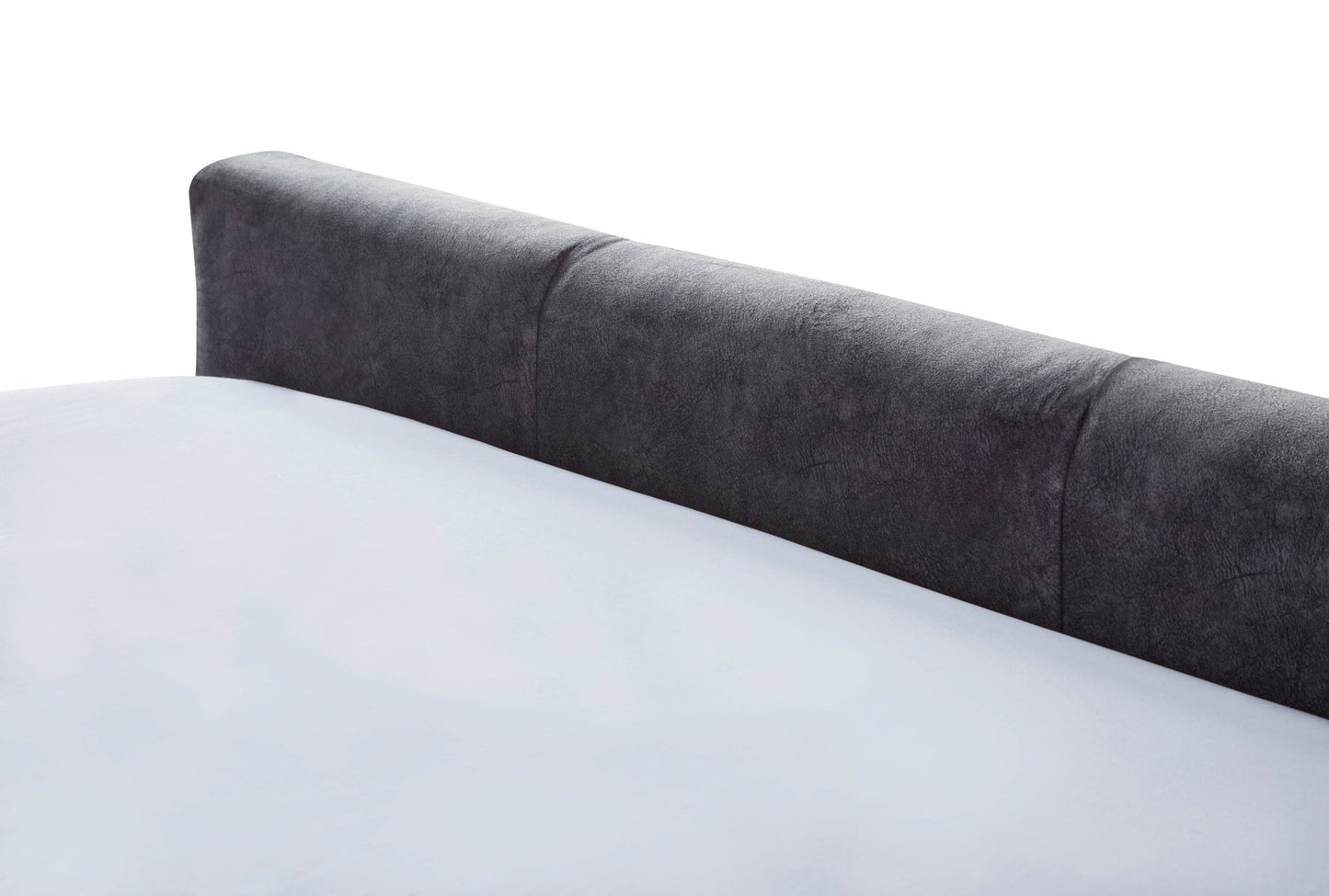 Chaplin Upholstered bed with fluted headboard and high footboard