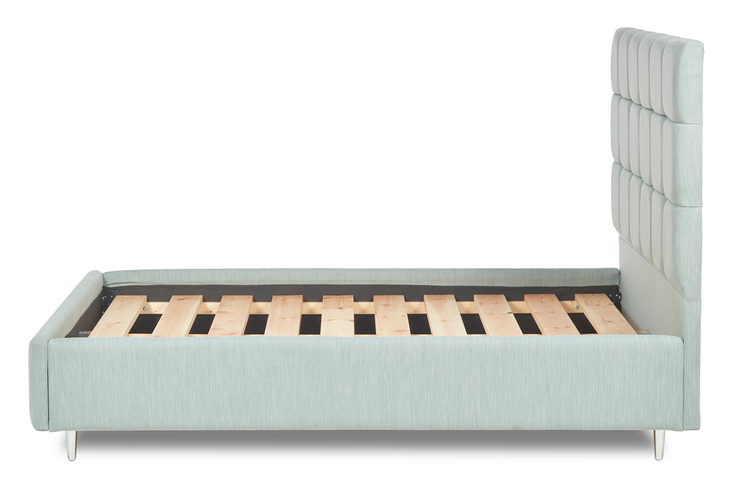 Hepworth Upholstered bed with fluted headboard and legs