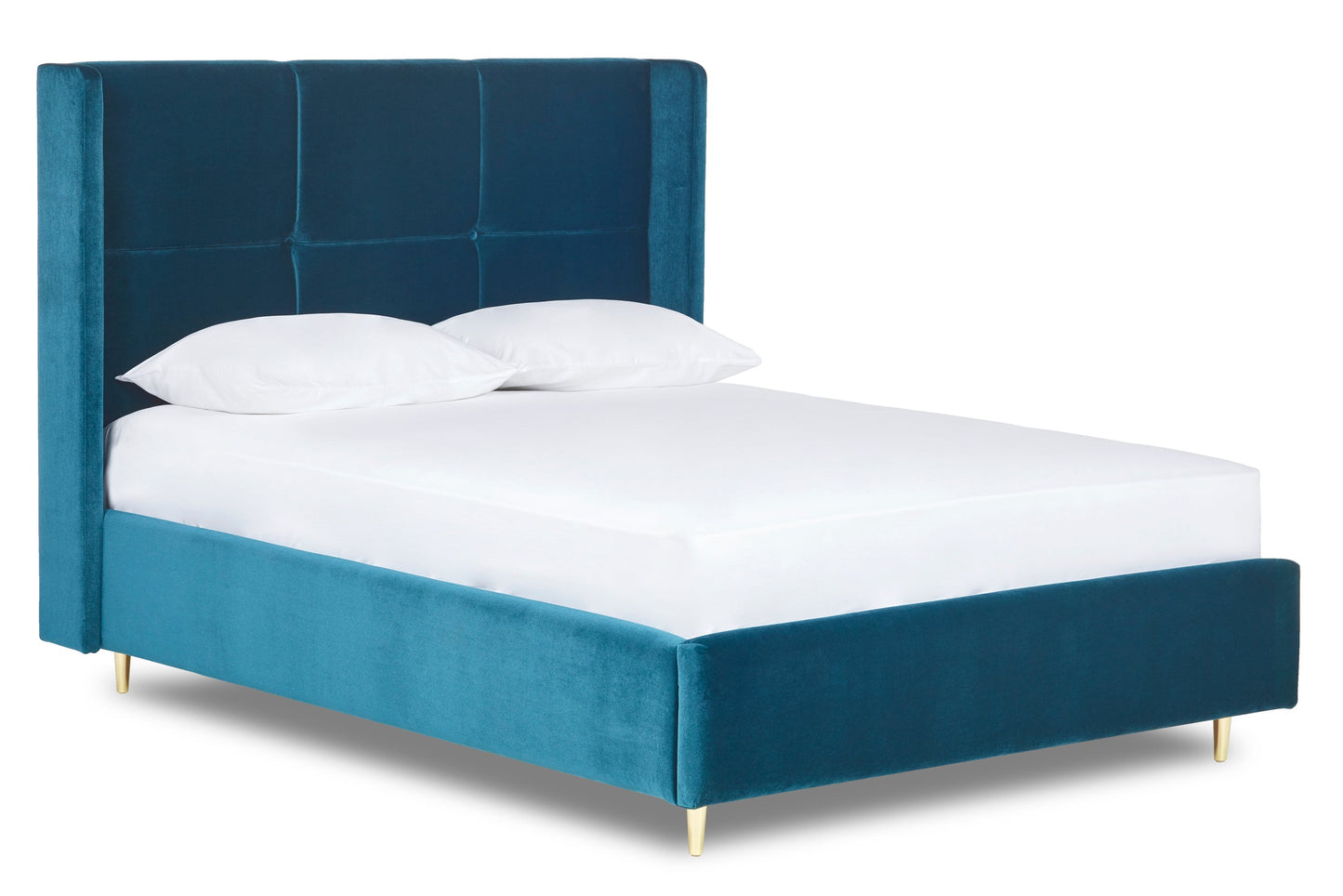 Hockney Upholstered bed with winged headboard and legs