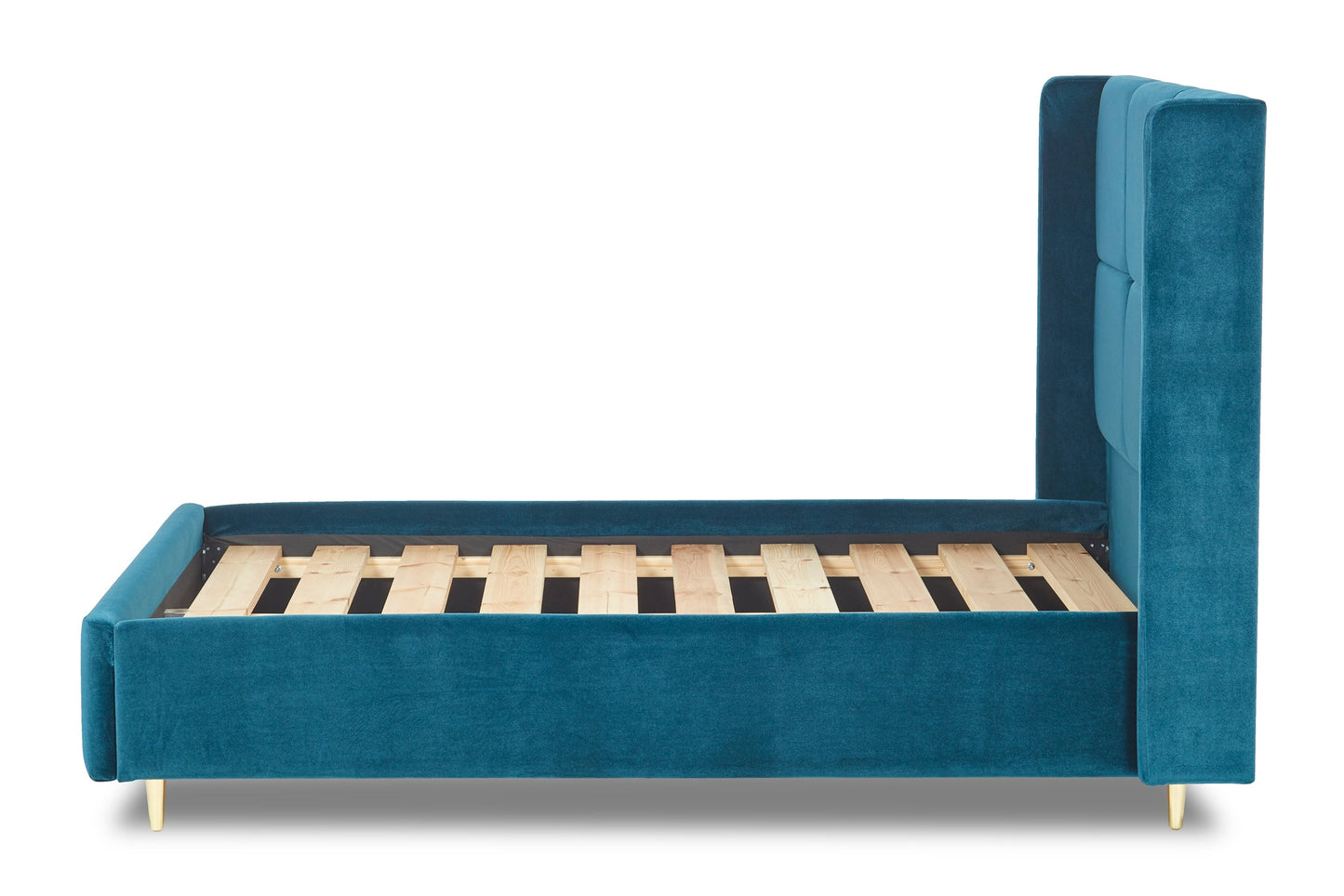 Hockney Upholstered bed with winged headboard and legs