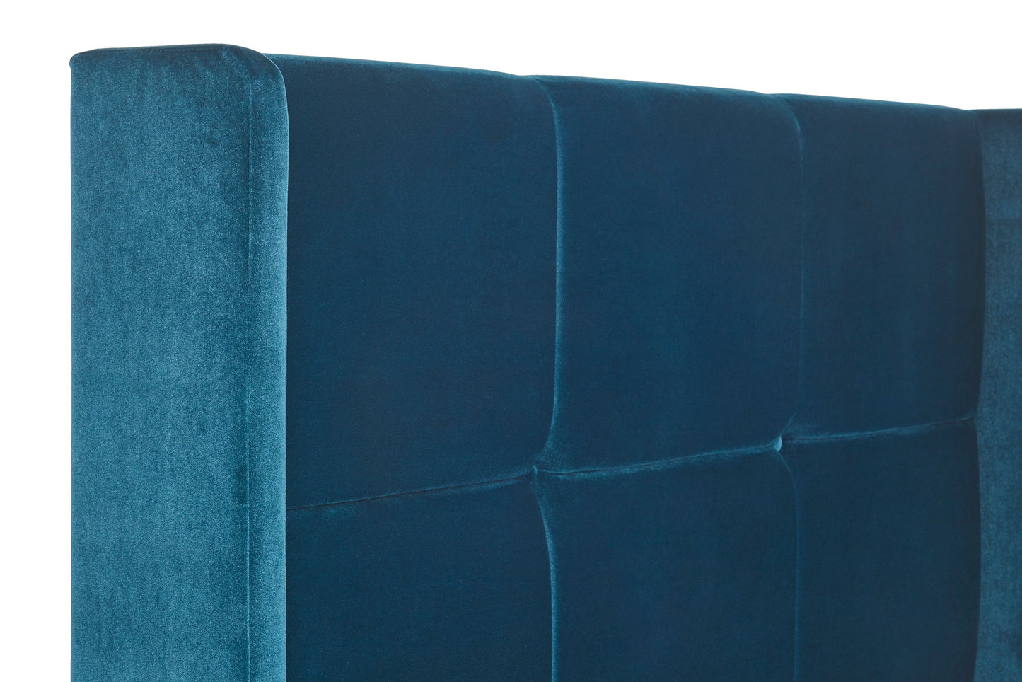 Hockney Upholstered bed with winged headboard and legs