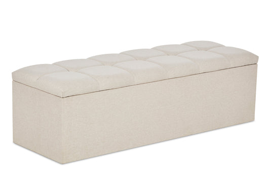 Laurie Upholstered ottoman blanket box with geometric fluting