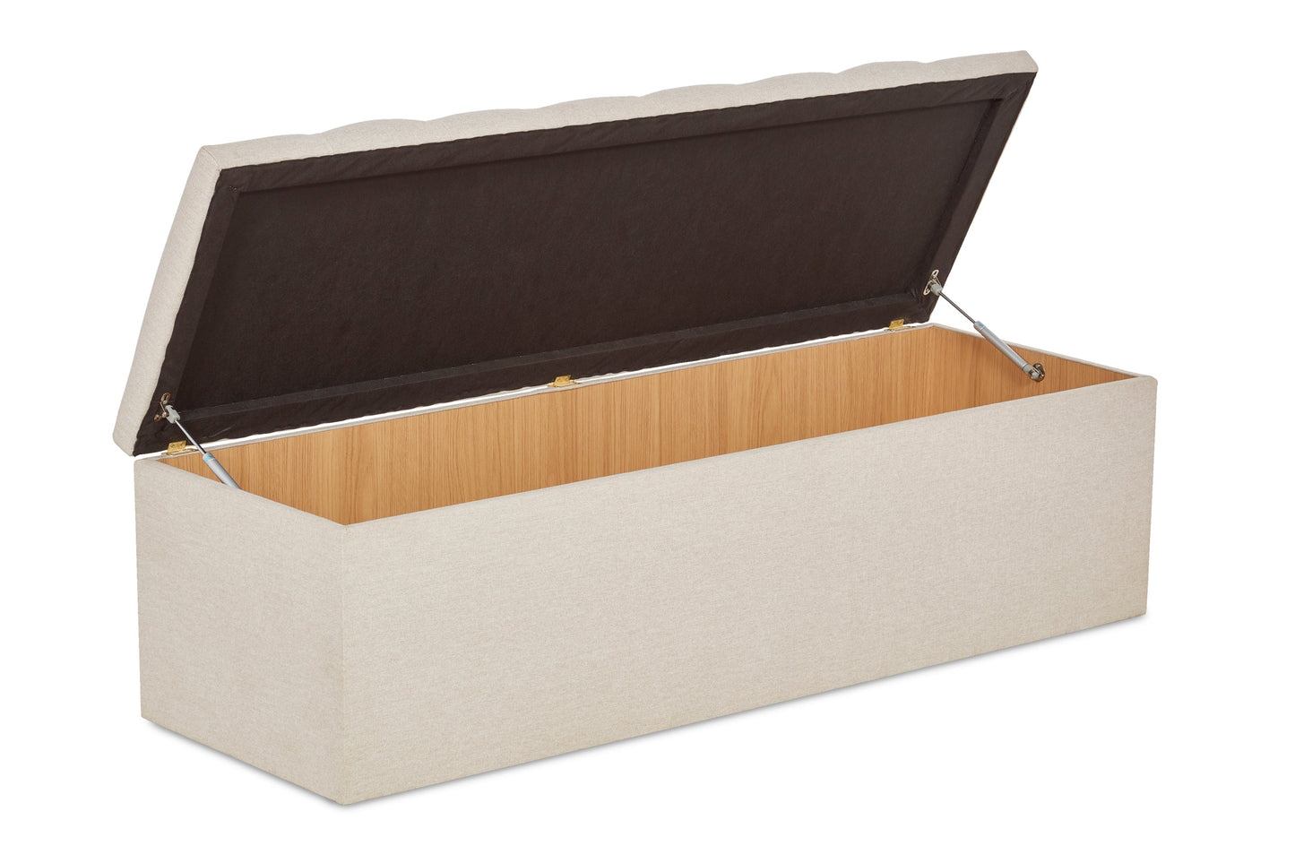 Lenny Upholstered ottoman blanket box with fluting