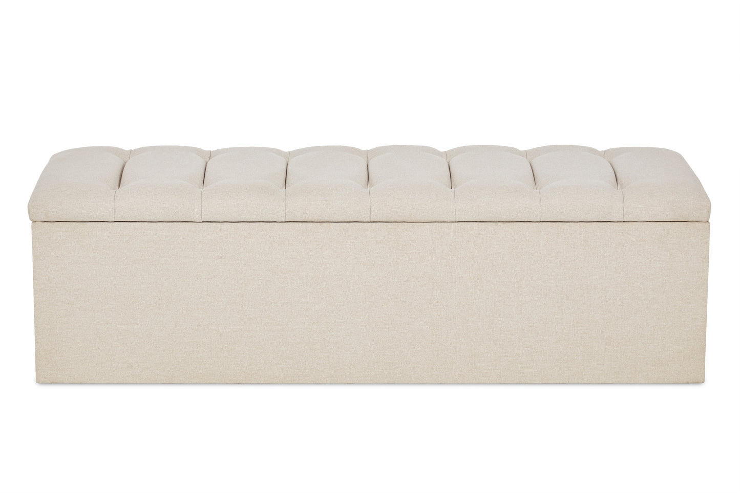 Lenny Upholstered ottoman blanket box with fluting