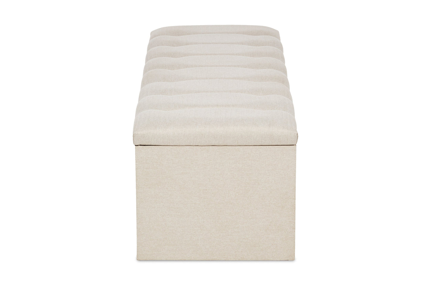 Lenny Upholstered ottoman blanket box with fluting