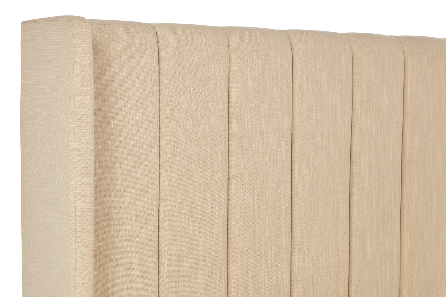 Lumley Modern upholstered bed with winged headboard and legs