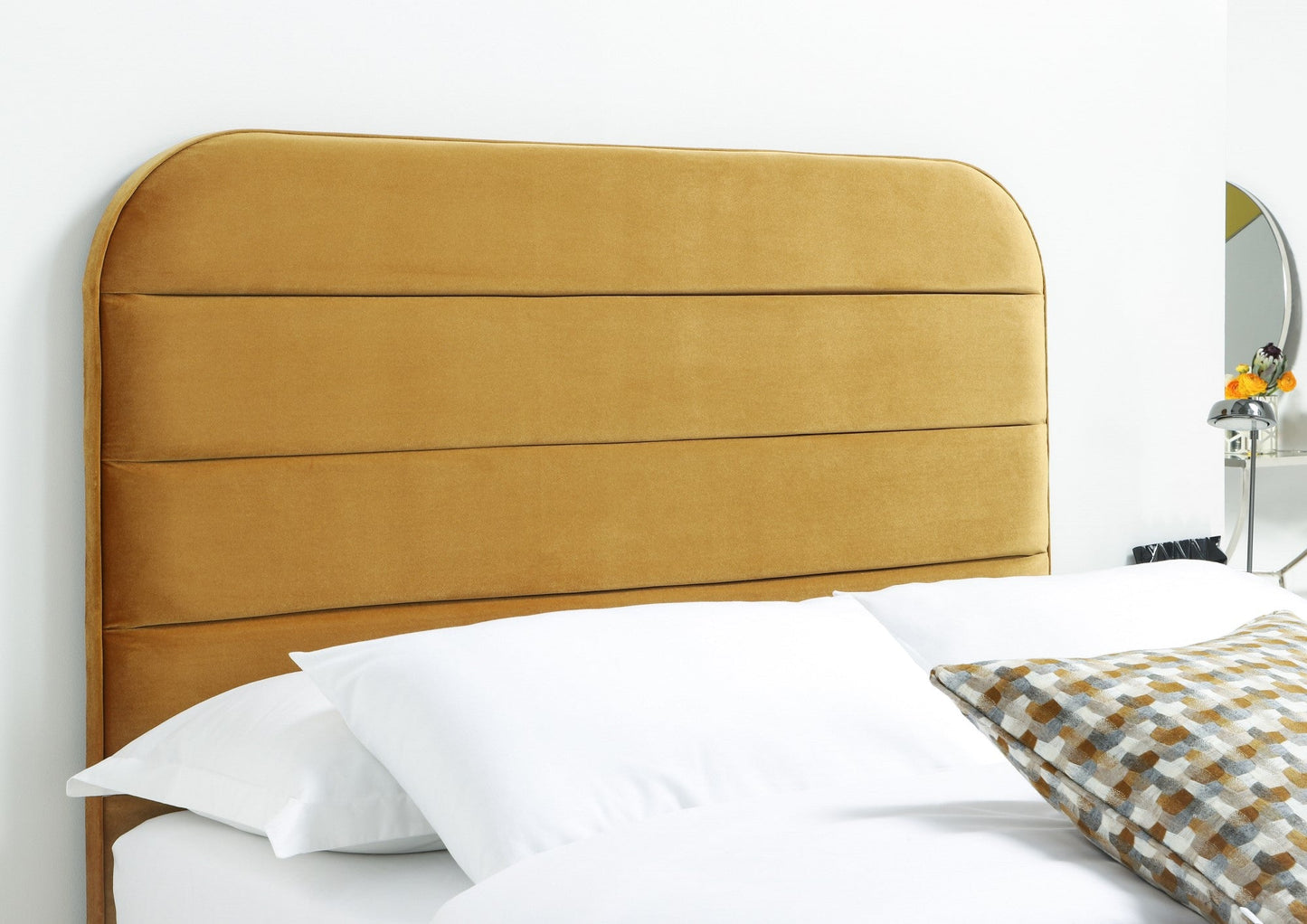 Tolkien Contemporary upholstered strutted mount headboard