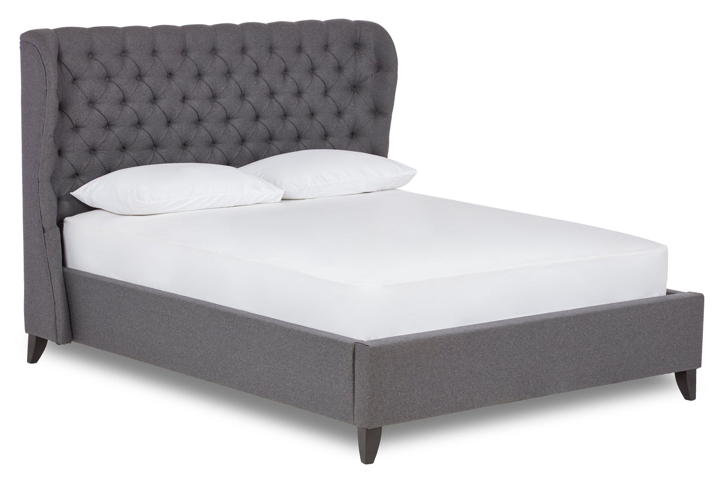 McKellen Upholstered Bed With Low Foot End, Tapered Legs
