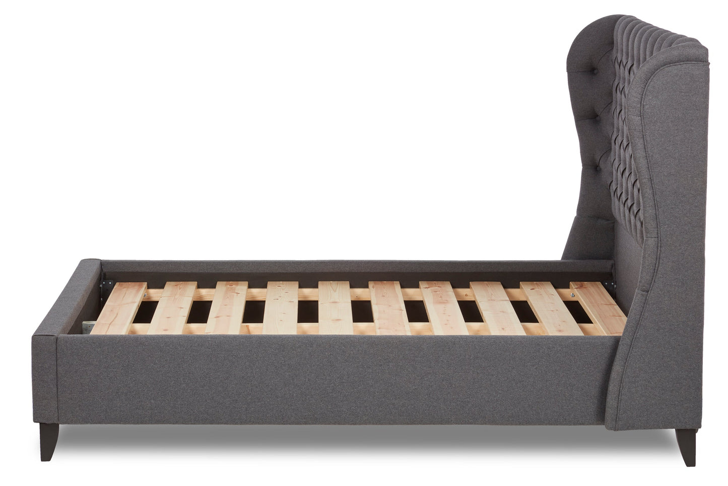 McKellen Upholstered Bed With Low Foot End, Tapered Legs