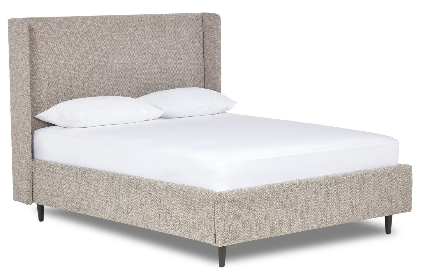 Nina Upholstered bed with winged headboard and legs