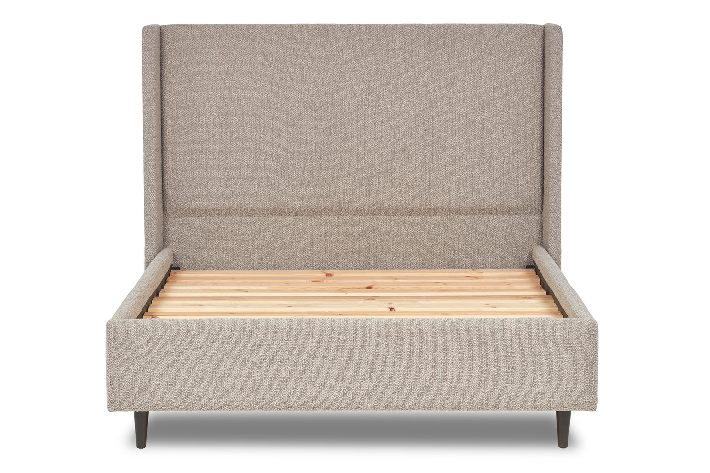 Nina Upholstered bed with winged headboard and legs
