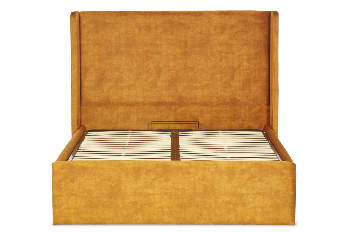 Nina Upholstered ottoman bed with winged headboard