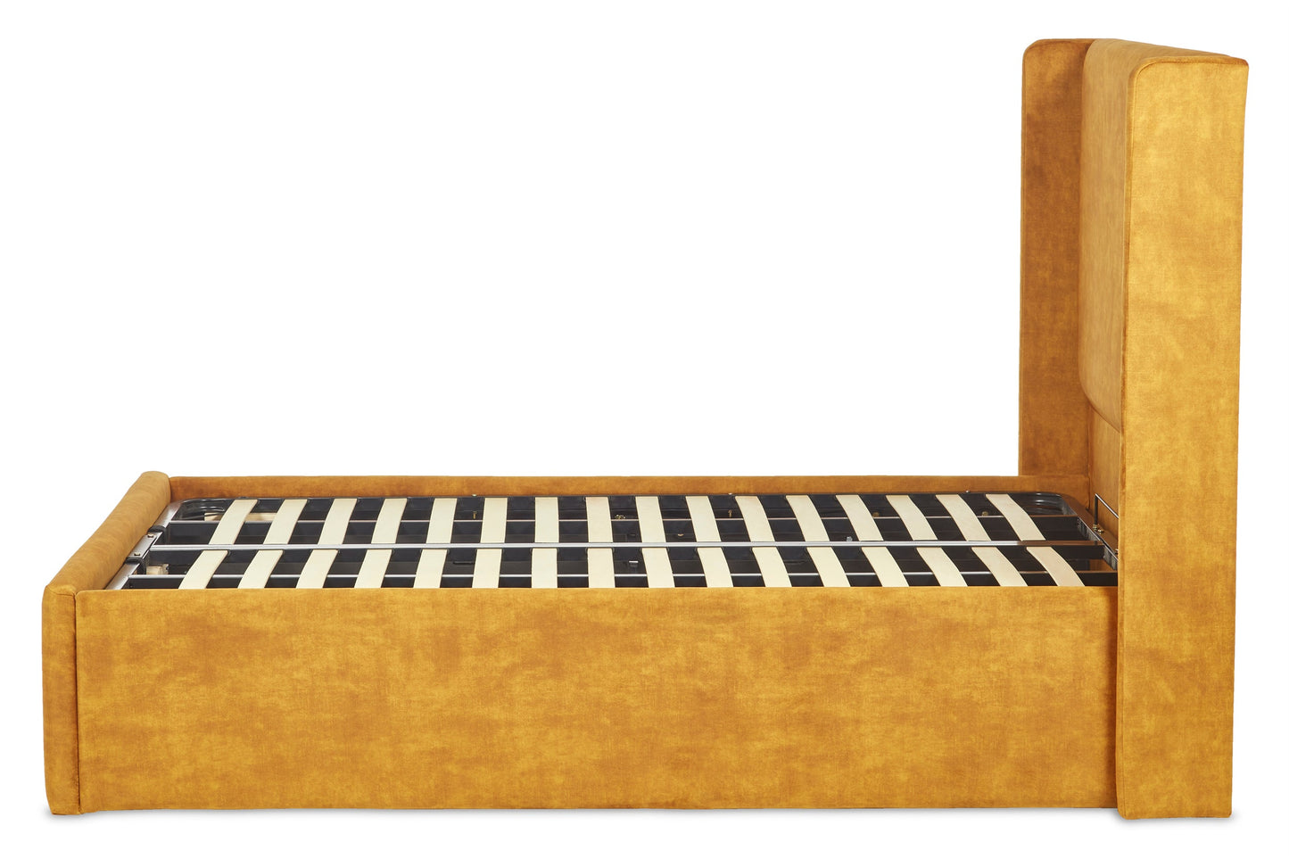 Nina Upholstered ottoman bed with winged headboard