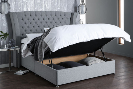Eleanor Storage ottoman bed base – half-end lift
