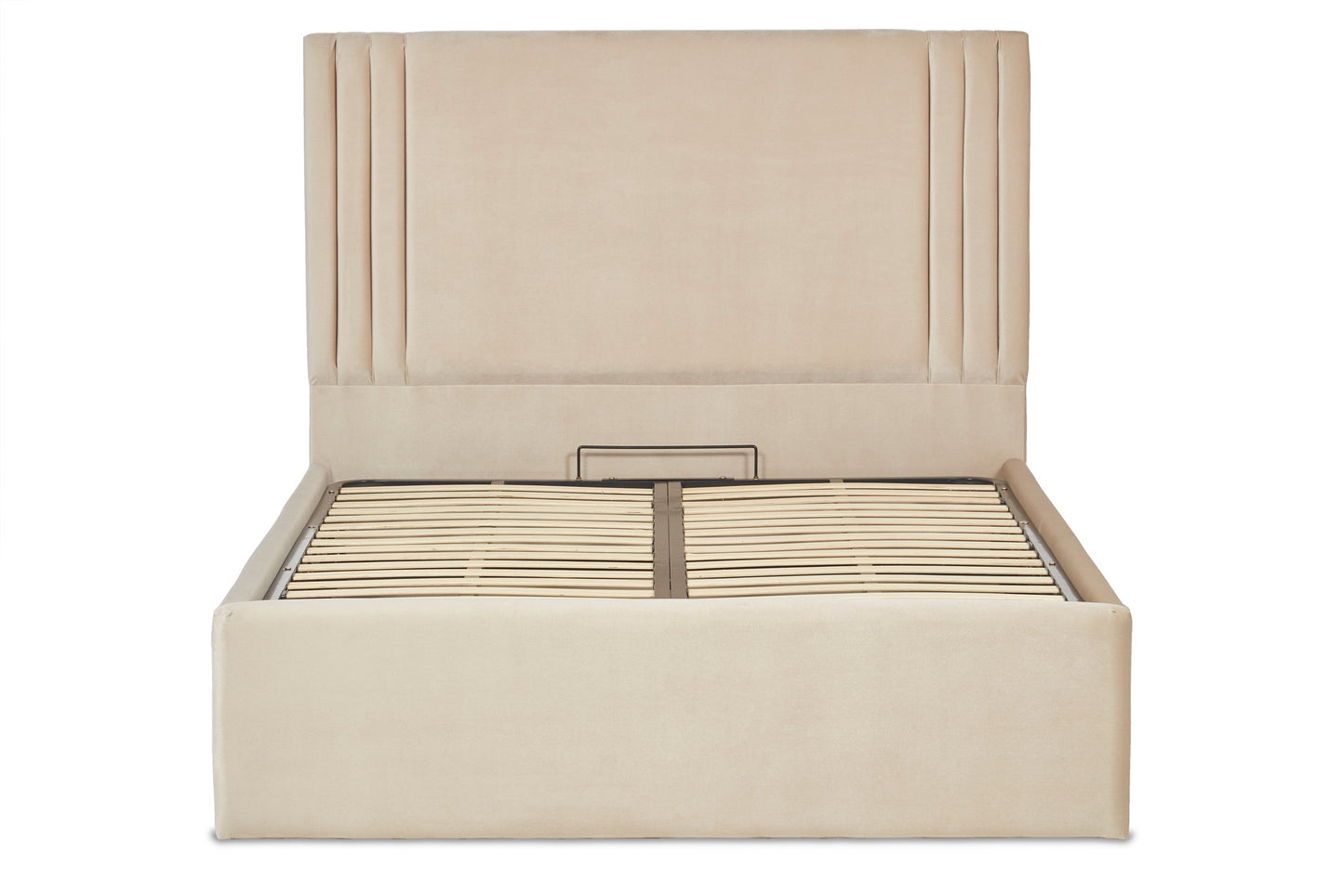 Orton Contemporary upholstered ottoman bed with low foot end