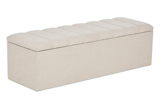 Shelley Upholstered ottoman blanket box with fluting
