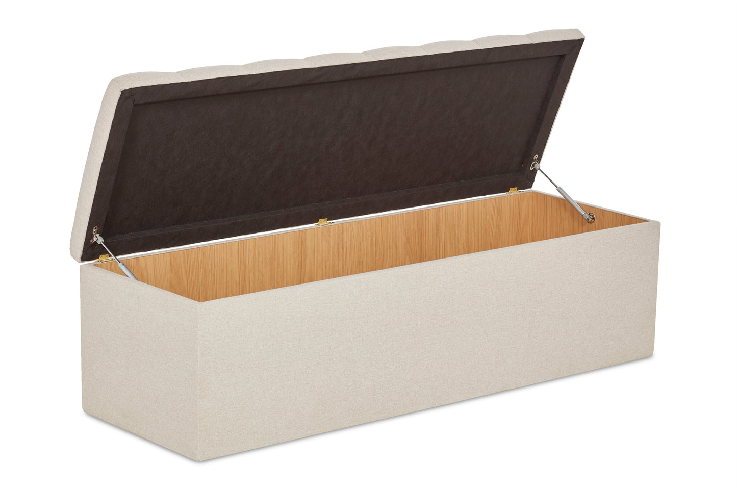 Shelley Upholstered ottoman blanket box with fluting