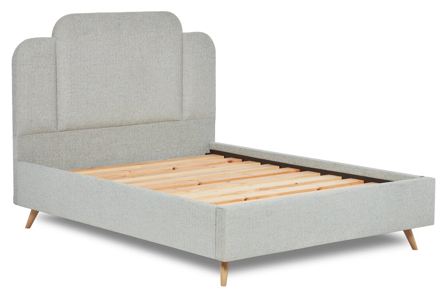 Paloma Modern upholstered bed with art deco headboard