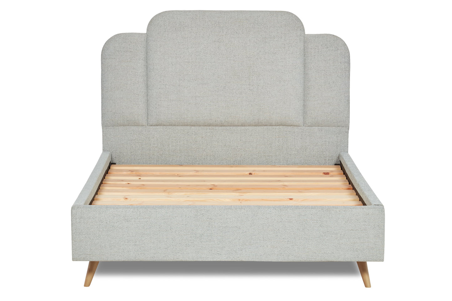 Paloma Modern upholstered bed with art deco headboard