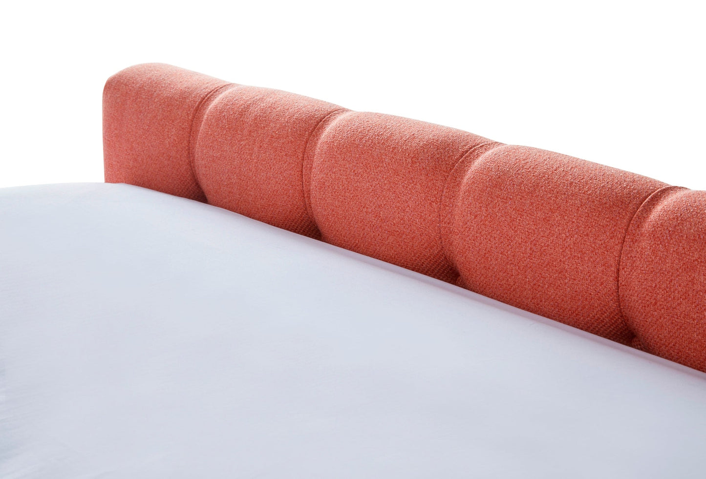 Lenny Upholstered bed with button-backed headboard and high footboard