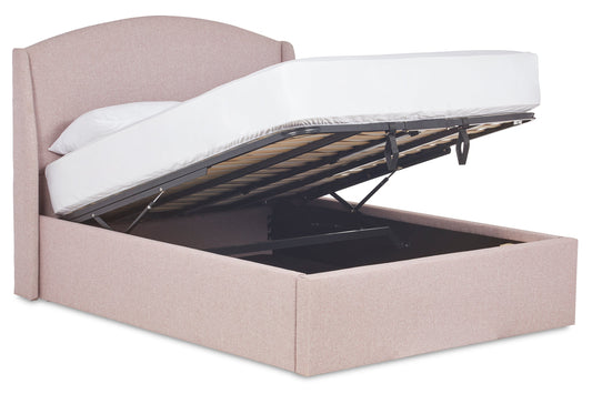 Bronte Modern upholstered ottoman with curved headboard