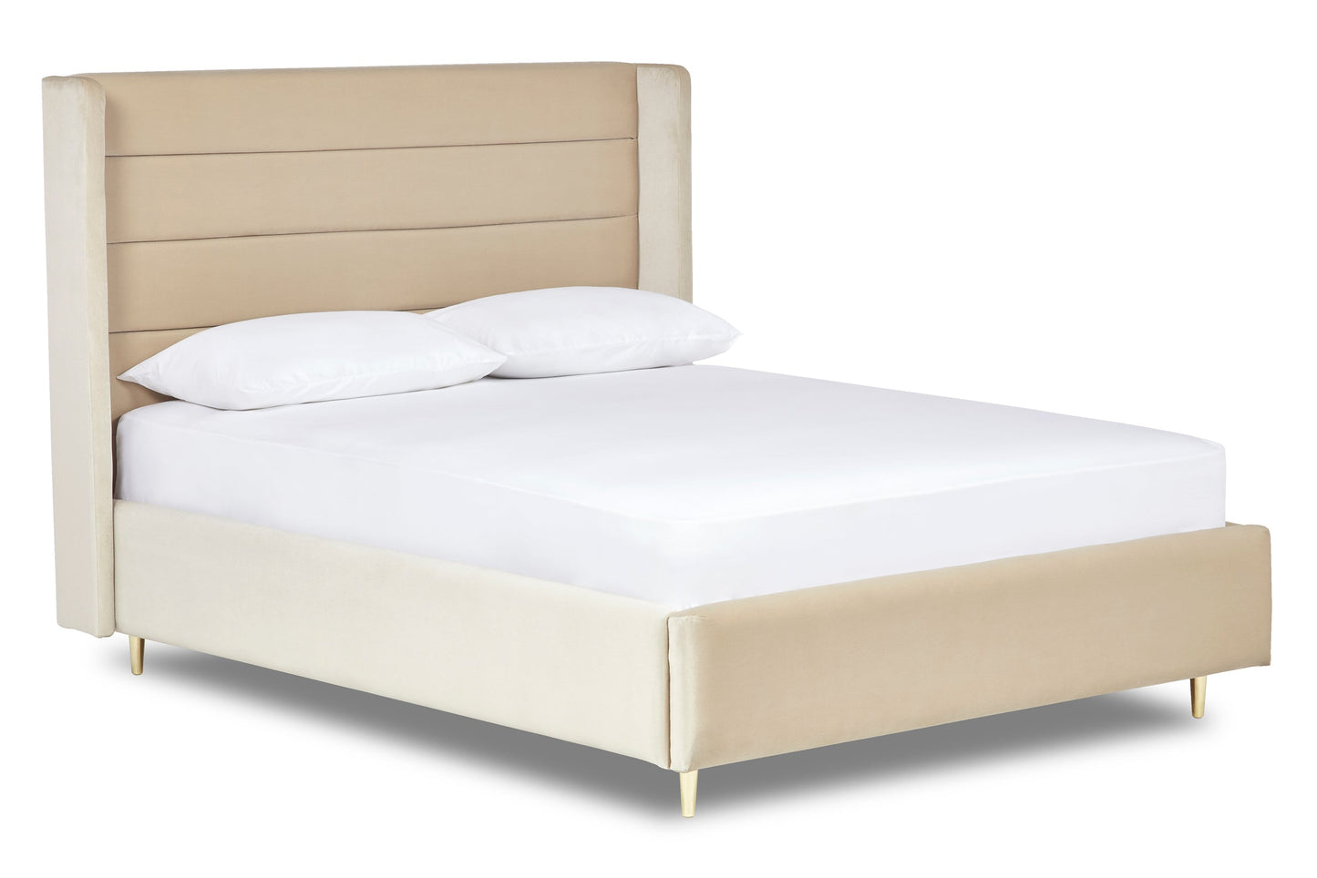 Tennant Modern upholstered bed with winged headboard