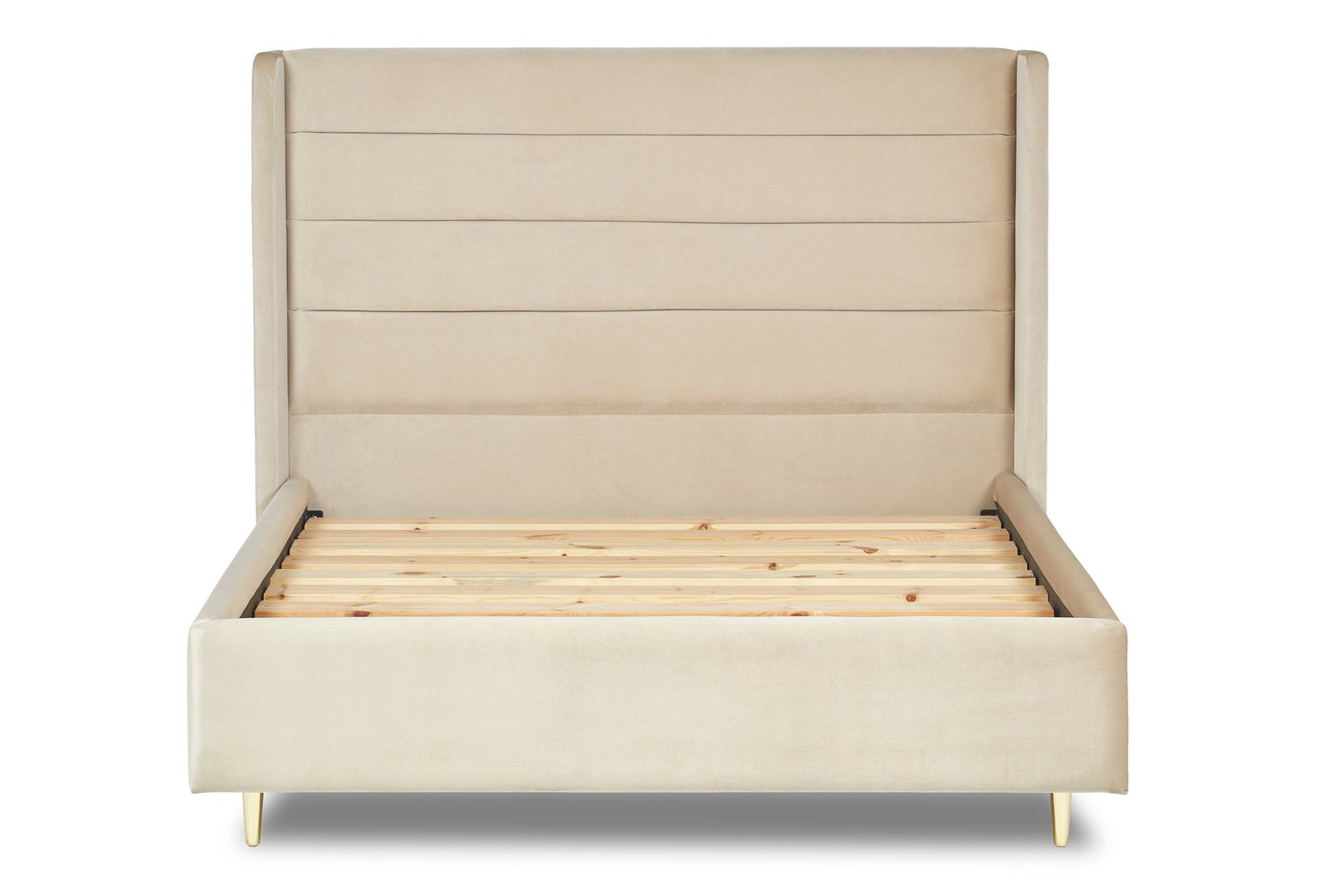 Tennant Modern upholstered bed with winged headboard