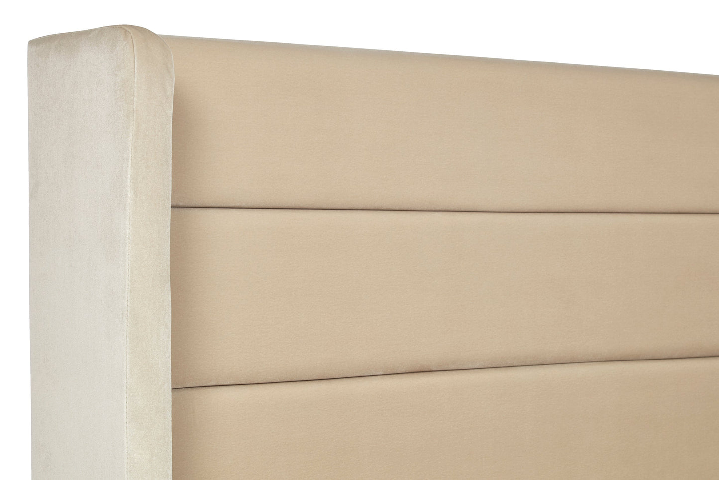 Tennant Modern upholstered bed with winged headboard