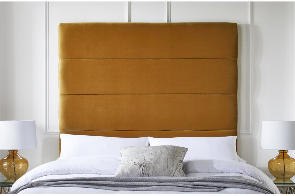 Burton Tall contemporary upholstered floor-standing statement headboard