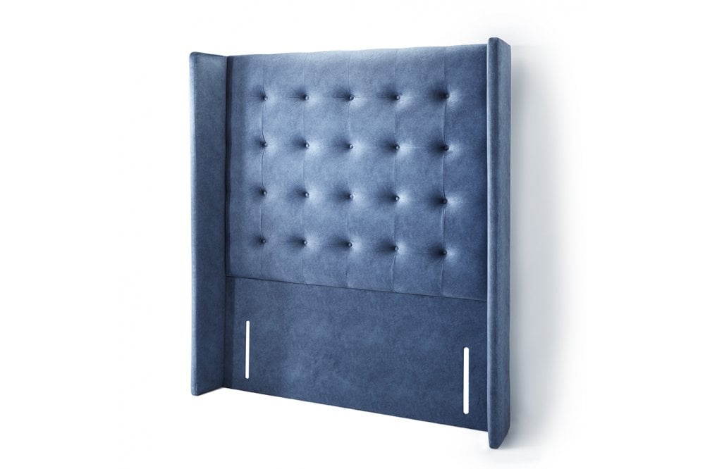 Byron Tall traditional button-backed floor-standing winged headboard