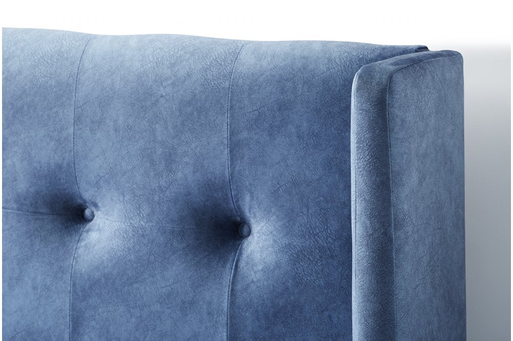 Byron Tall traditional button-backed floor-standing winged headboard